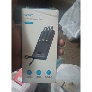 VRURC 10000mAh Power Bank Portable Charger Power Bank T1116 Black